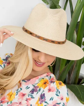 LEATHER BELT STRAP SUMMER HAT