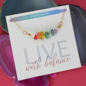 Live with Balance Chakra Stone Chip Necklace
