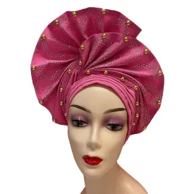 Luxury Nigerian Headtie Already Made African Headtie Women Headbands Head Wrap Headties Femme Headscarf Headgear Sewing Fabric For Party
