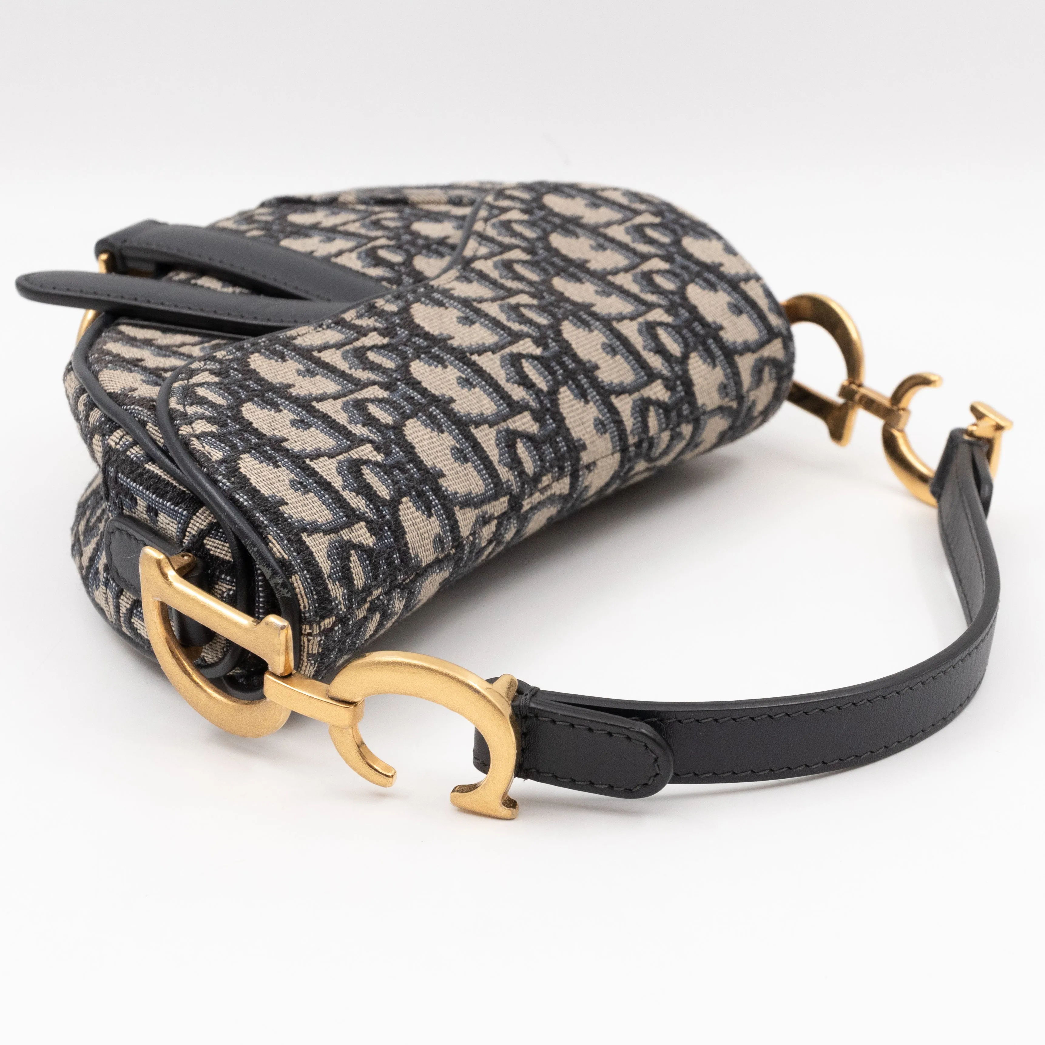 Mini Saddle Bag Blue Trendy Inspired Dior Oblique Jacquard