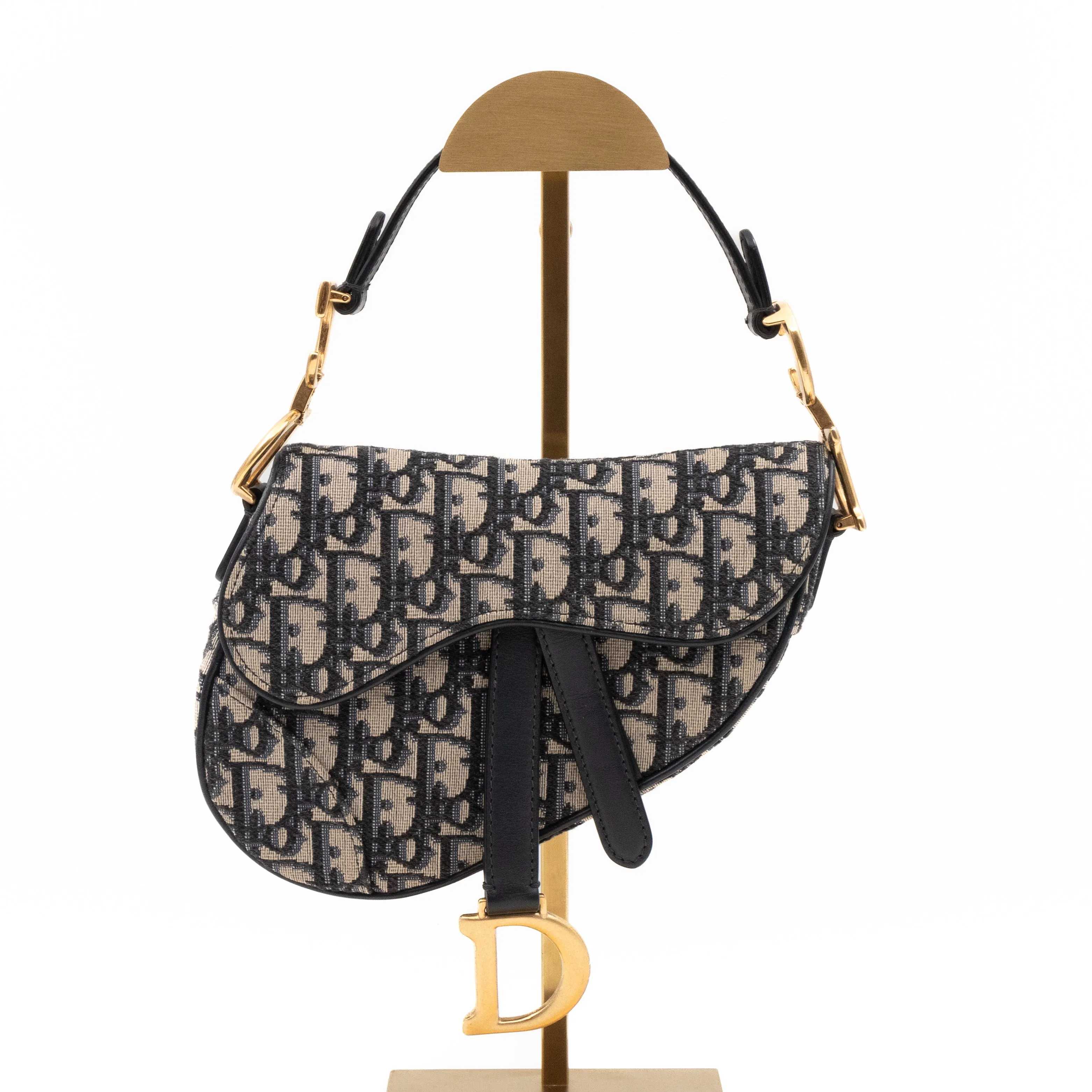 Mini Saddle Bag Blue Trendy Inspired Dior Oblique Jacquard