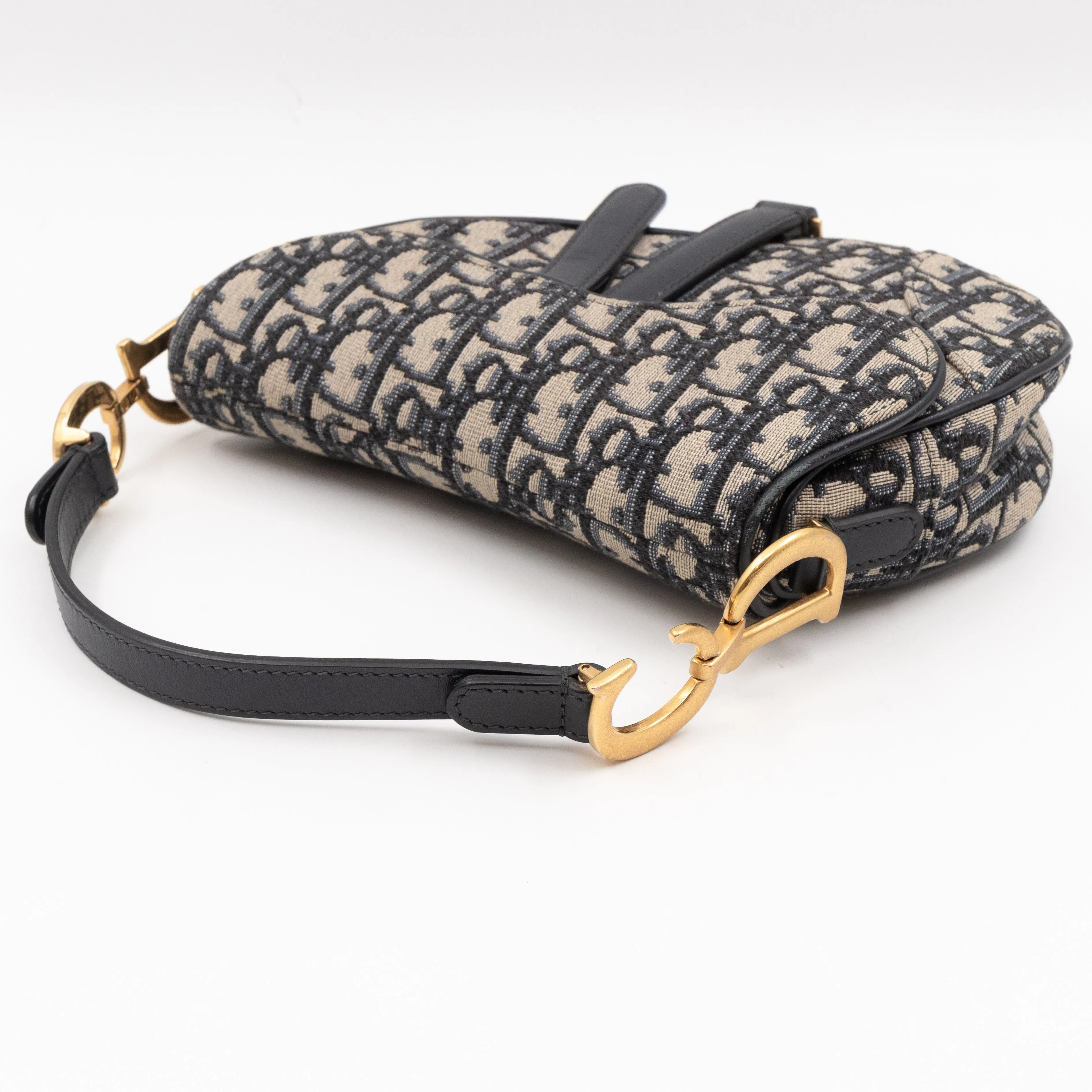 Mini Saddle Bag Blue Trendy Inspired Dior Oblique Jacquard