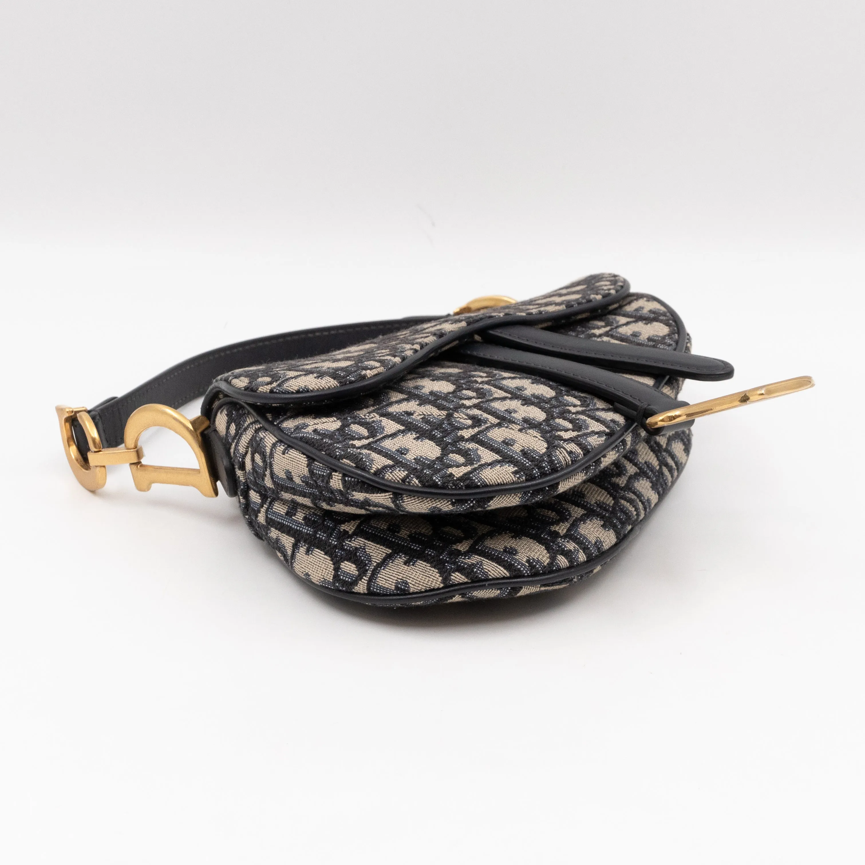Mini Saddle Bag Blue Trendy Inspired Dior Oblique Jacquard