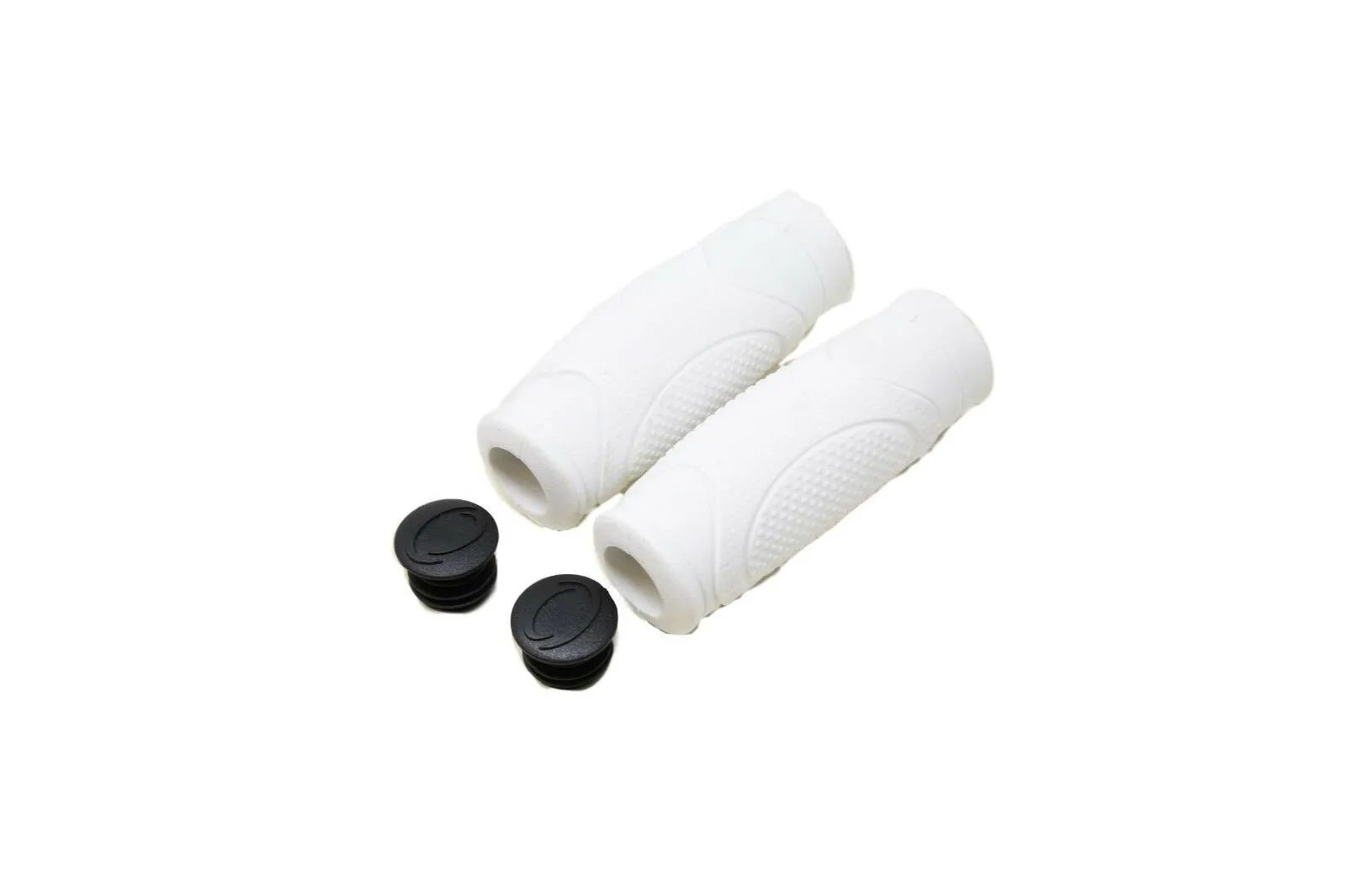PAIR WHITE OPEN END COMFORT BIKE HANDLEBAR GRIPS 100mm or 125mm BUY 1 GET 1 FREE