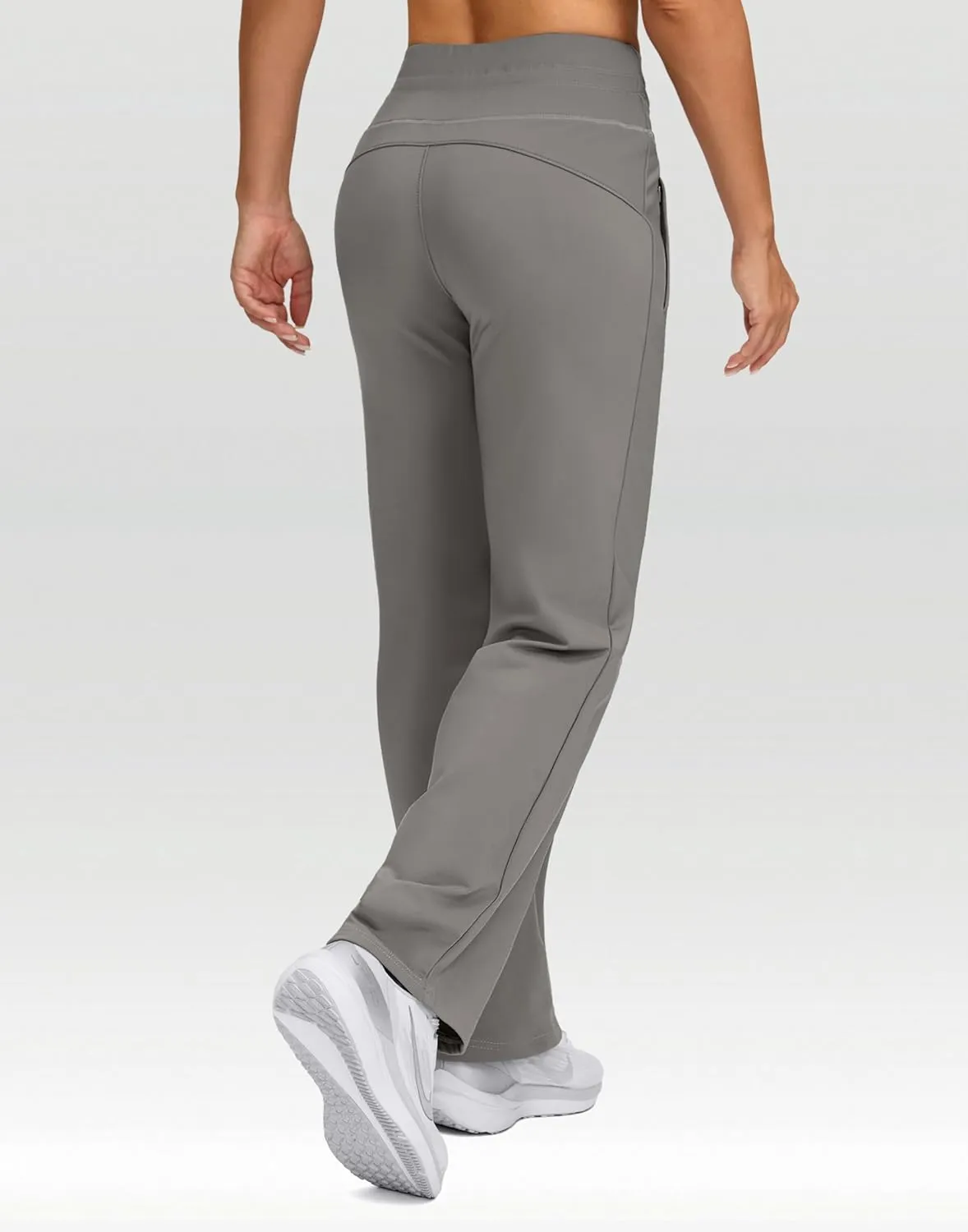 SANTINY Women's Fleece Lined Pants 29" Winter Warm Sweatpants Water Resistant Snow Ski Hiking Pants with Zipper Pockets