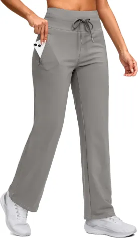 SANTINY Women's Fleece Lined Pants 29" Winter Warm Sweatpants Water Resistant Snow Ski Hiking Pants with Zipper Pockets