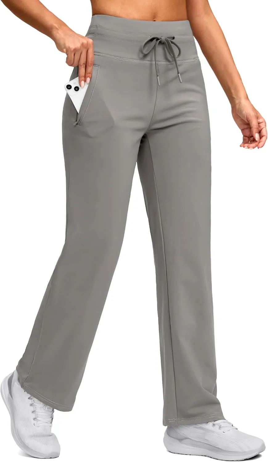 SANTINY Women's Fleece Lined Pants 29" Winter Warm Sweatpants Water Resistant Snow Ski Hiking Pants with Zipper Pockets