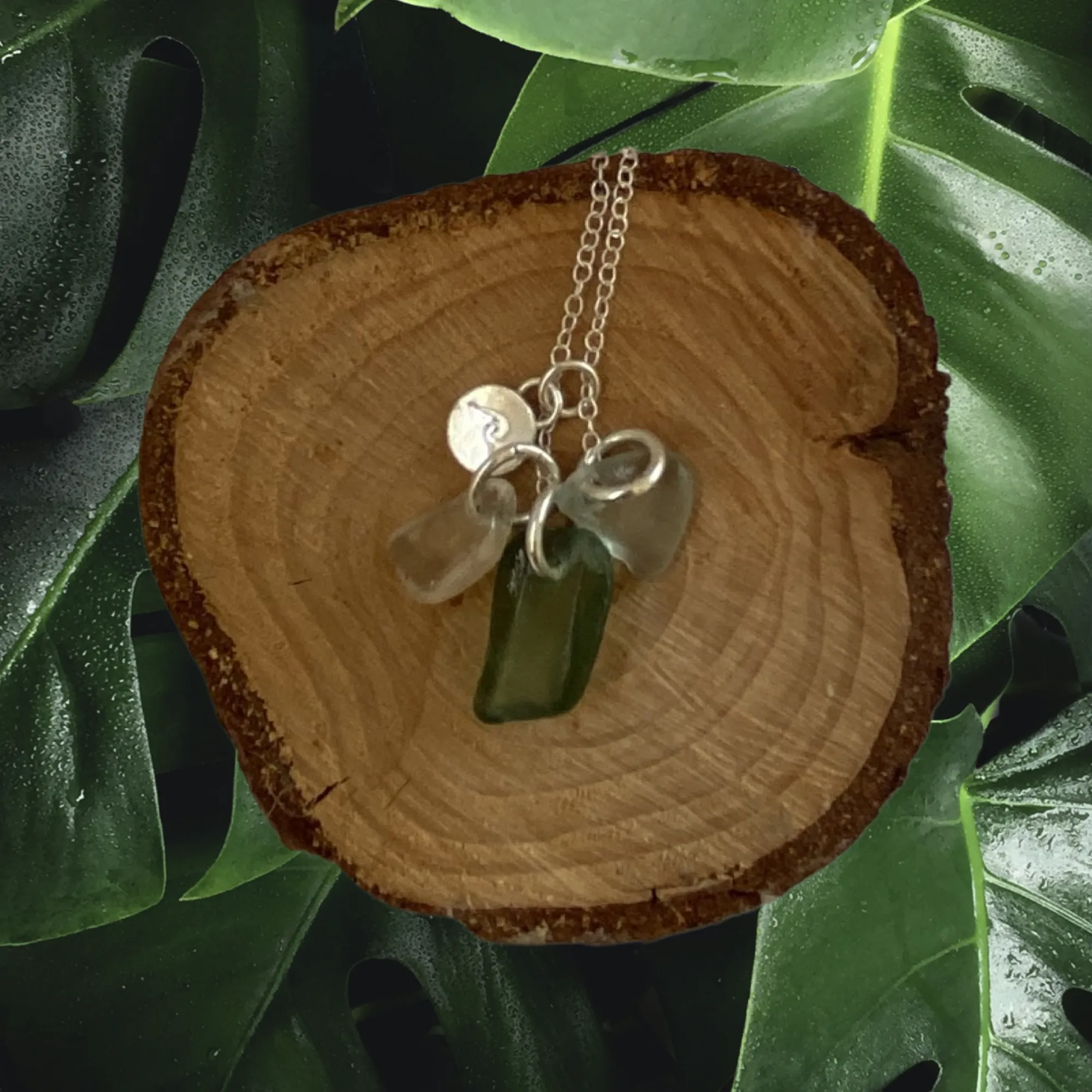 Sea Glass Cluster Necklace
