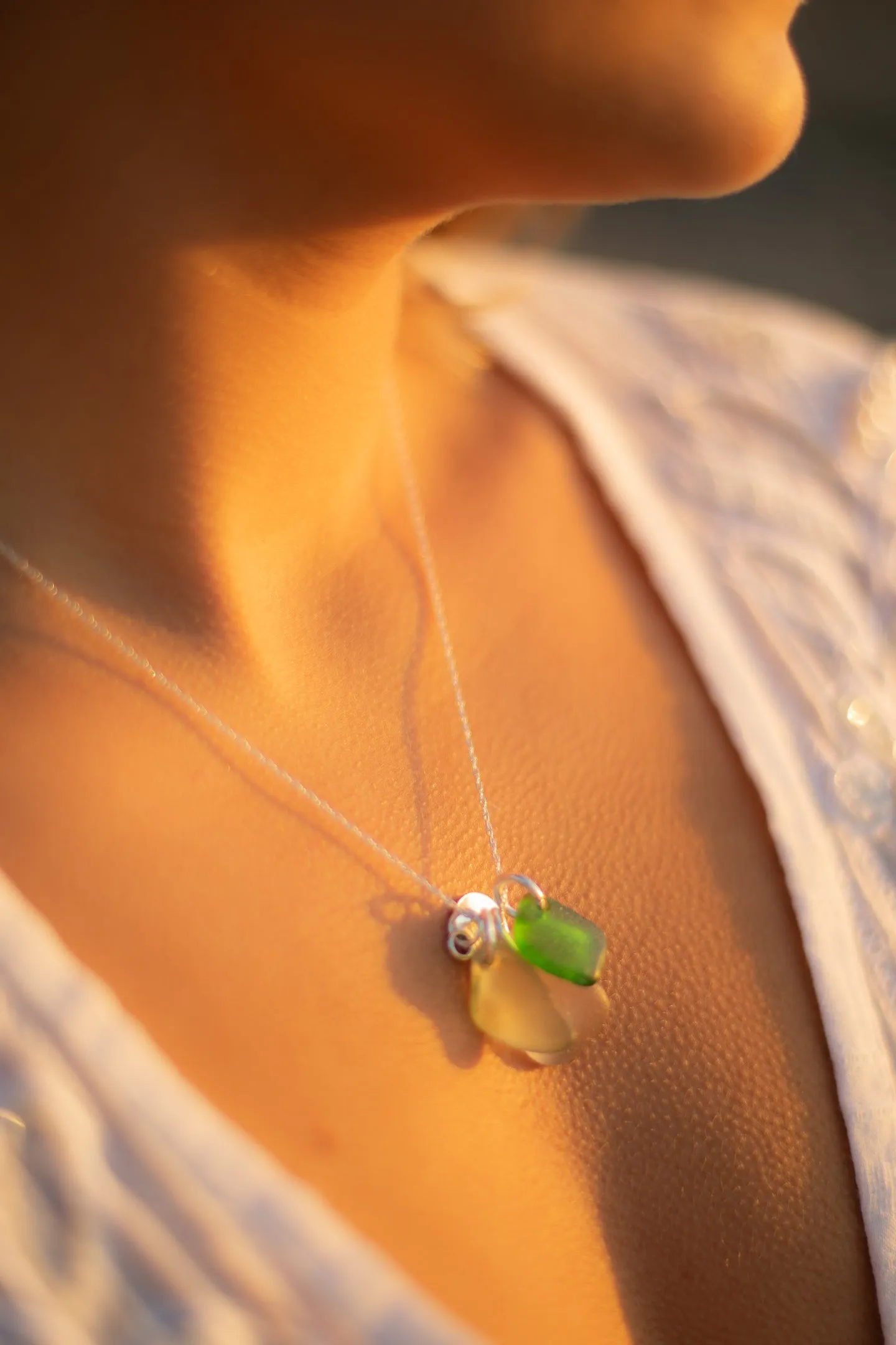 Sea Glass Cluster Necklace