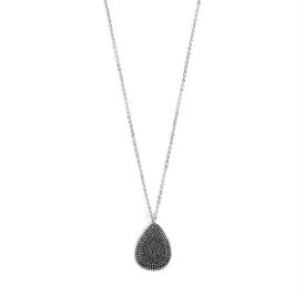 Silver Studded Open Teardrop Necklace - Final Sale