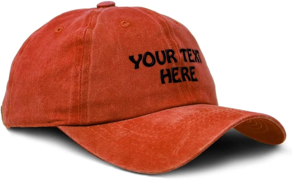 Soft Washed Baseball Cap Custom Personalized Text Dad Hats for Men & Women