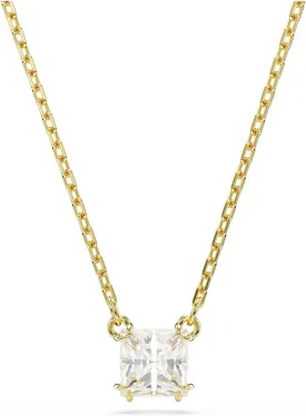 Swarovski Stilla Pendant, Square Cut, Clear, Gold-Tone Finished