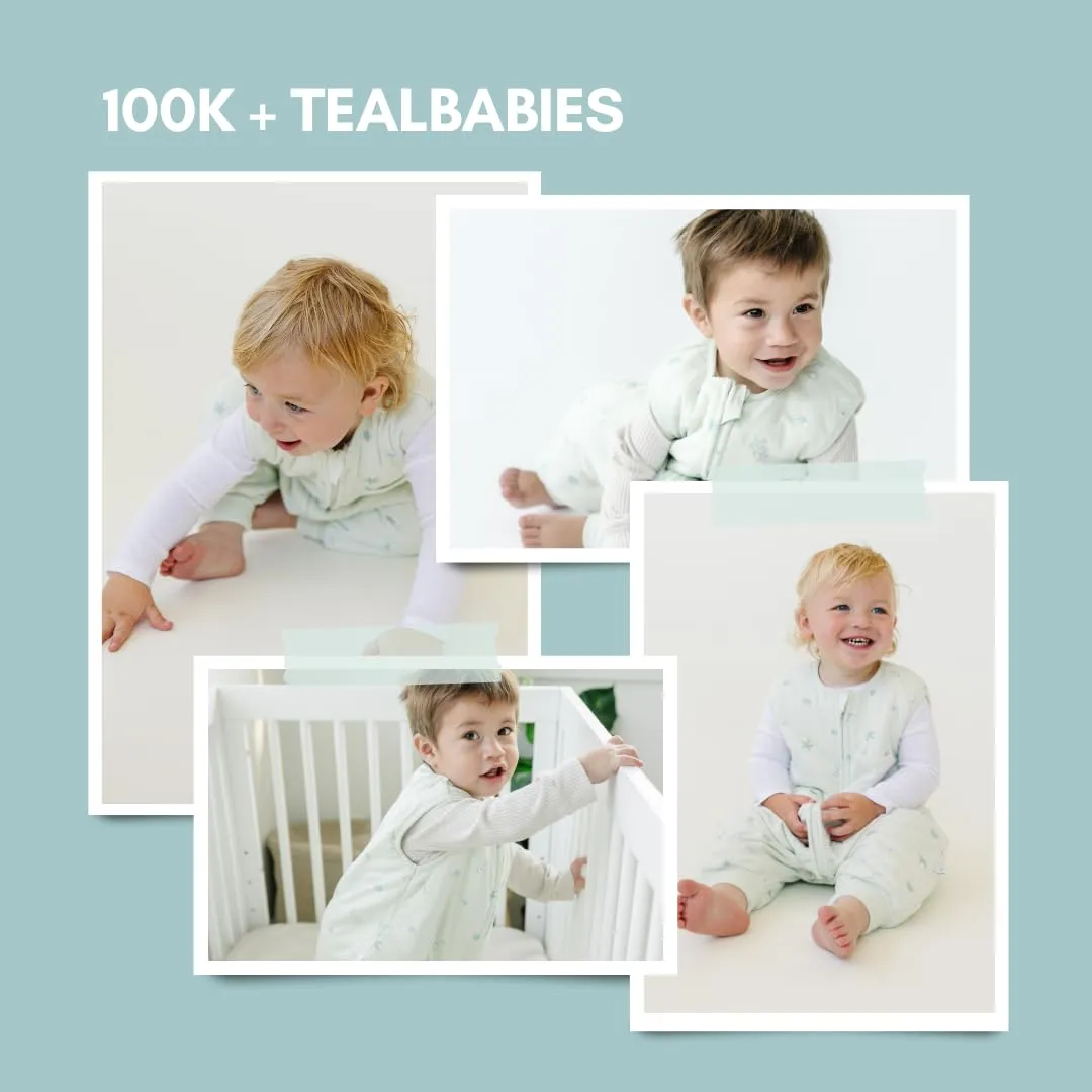Tealbee Dreamsuit: Toddler Sleep Sack with Feet 12-18 Months, 18-24 Months - 1.5 TOG Winter Baby Wearable Blanket for Walkers - Rayon made from Bamboo, Organic Cotton Sleep Bag - Seashell