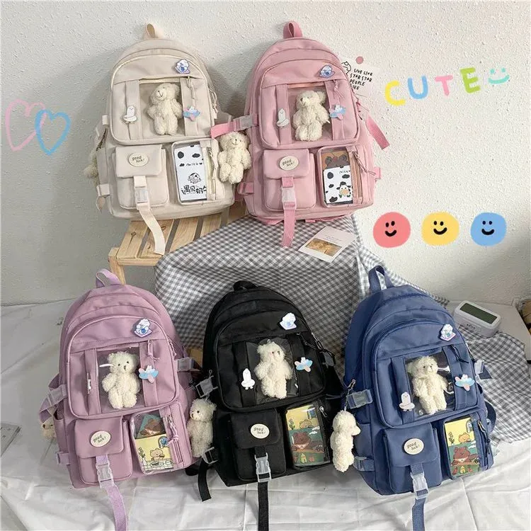 Trendy Large Capacity Cartoon Backpack - Korean Harajuku Style