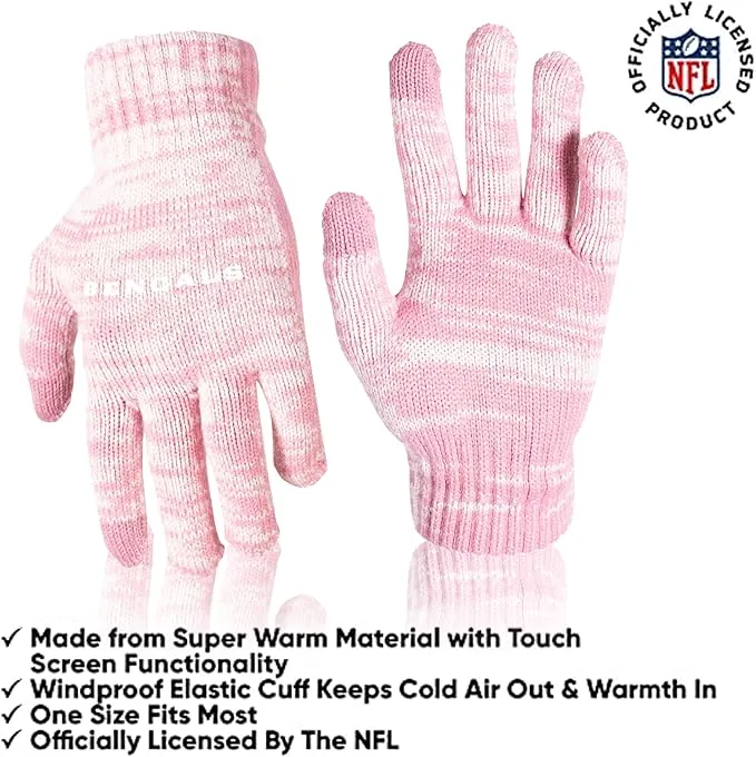 Ultra Game Adults Unisex NFL Official Super Soft Winter Beanie Knit Hat with Extra Warm Touch Screen Gloves|Cincinnati Bengals