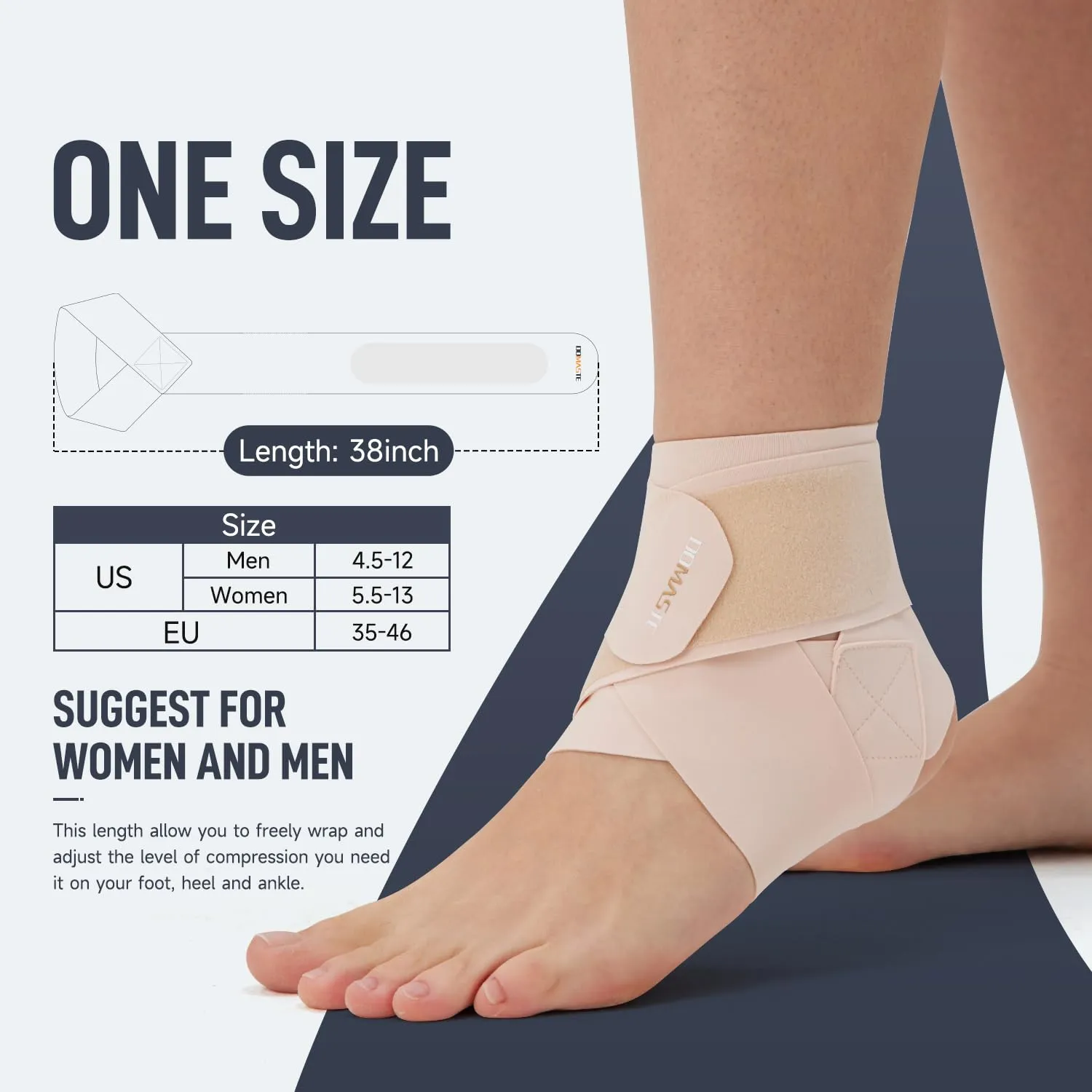 Ultra Thin Ankle Wraps Ankle Brace for Men  Women, Adjustable Ankle Straps for Arch, Sprained Foot, Tendinitis, Football, Basketball, RunningMisty Rose, Pack of 1
