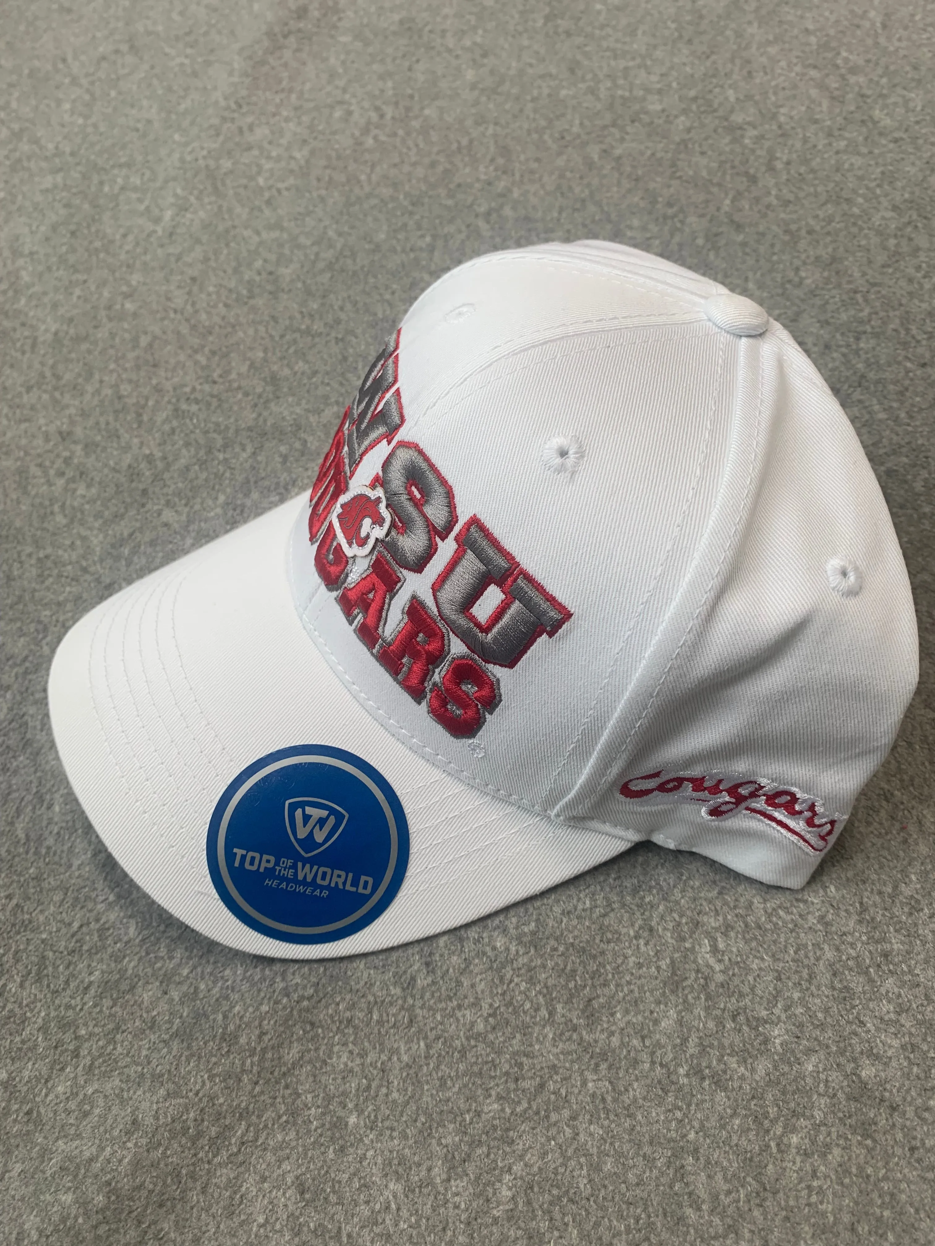 White "WSU COUGARS" Adjustable Hat